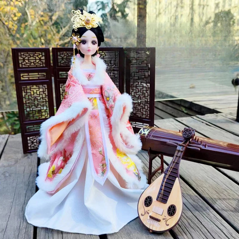 30cm Chinese Style Girl Doll with Removable Ancient Dress, 11 Joints, 1pc
