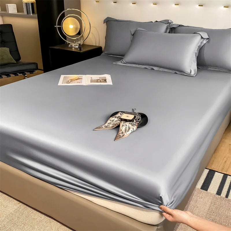 Mulberry Silk Fitted Sheet Natural Silk Bed Cover Queen King Size Bed Cover Customized Size Luxury High-End Silk Bedding Sheets