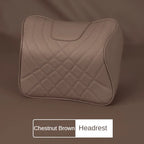Car Headrest Neck Pillow & Lumbar Support Cushion Set, Leather Cover Memory Foam, Black
