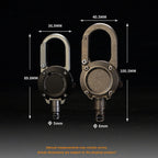 TC4 Titanium Aluminum Alloy Retractable Heavy Duty Pull Reel Carabiner Strong Steel Wire Lost Rope Buckle Ring Outdoor Keychain