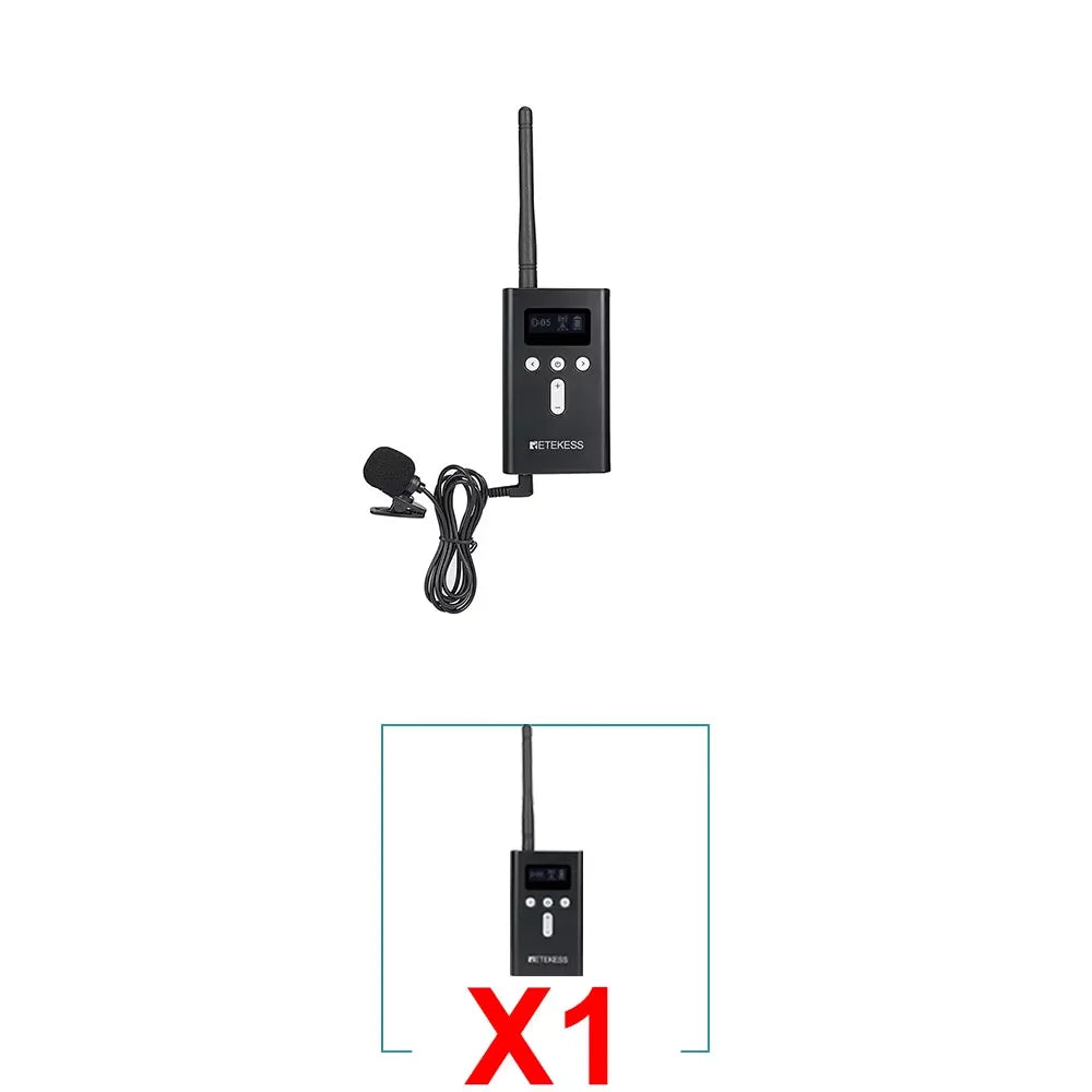 Retekess T130S Tour Guide System Audio Guide, 2nd Gen T130 Mic Long Standby Transmitter Receivers Radio Guide For Tour Training