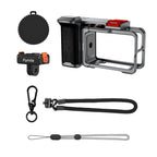 Flymile Action 5 Pro Camera Grip Holder Metal Cage for DJI Action 5 Pro/Action 4 Accessories Shutter Button Photography Handle