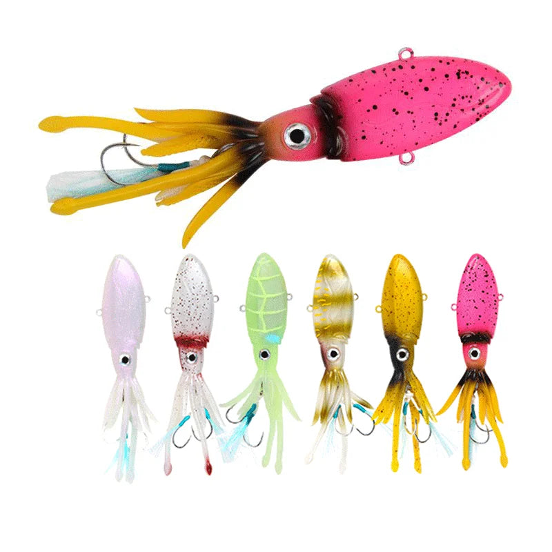 Big Game Luminous UV TPR Octopus Squid Sea Saltwater With High End Hook Jigging Fishing Lures Bait Buy Squid VIBE Lure Trex