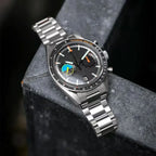 CILOA Men's Quartz Watch Waterproof Black Round Dial Casual Wristwatch