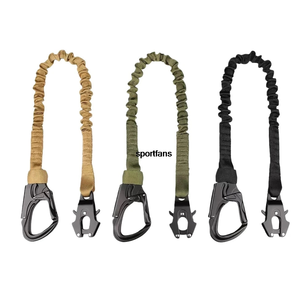 Quick Locking Elastic Safety Rope A Tactical Double End Hanging Buckle Elastic Safety Rope Sling 1/2 Point Bungee Gun Strap Hook