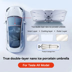 YZ Car Sunshade Umbrella For All Tesla Model Shading Car Sun Shade Protector Parasol Summer Sun Windshield Protection Accessory