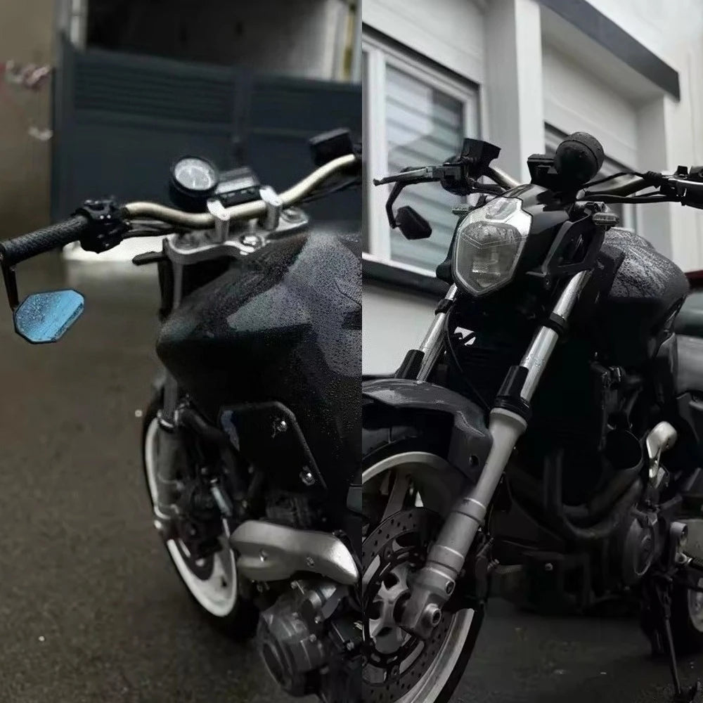 Motorcycle Handlebar End Rearview Mirror Side Mirror 360° Adjustable For Yamaha MT-07 MT-09 BMW Honda CB650R Ducati Kawasaki