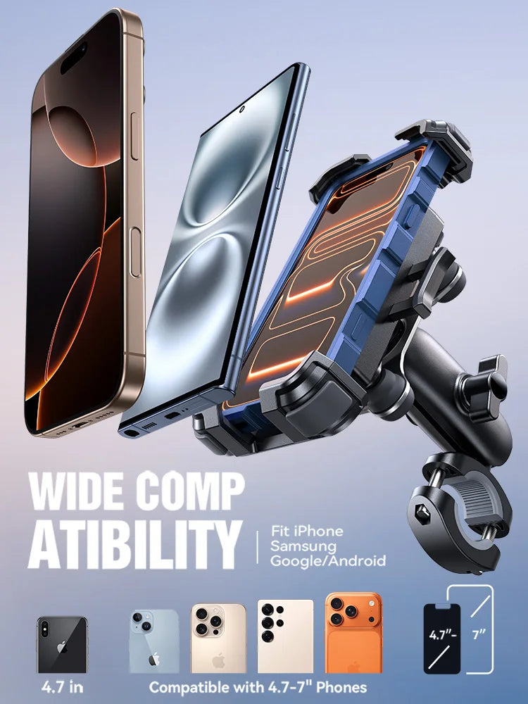 Joyroom Motorcycle Phone Holder Mount with Vibration Dampener Universal Bike Phone Holder for Bicycle Scooter ATV/UTV JR-ZS498S