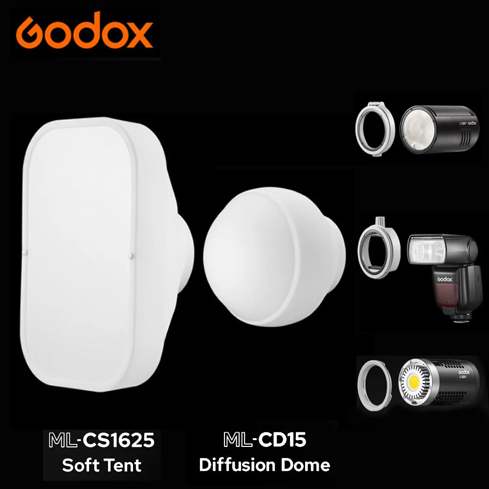 Godox ML-CD15 ML-CS162 Diffusion Dome Soft Tent for V1 AD100Pro AD200Pro TT685II TT600 V860III AD300Pro AD400Pro ML30 ML60 ML100