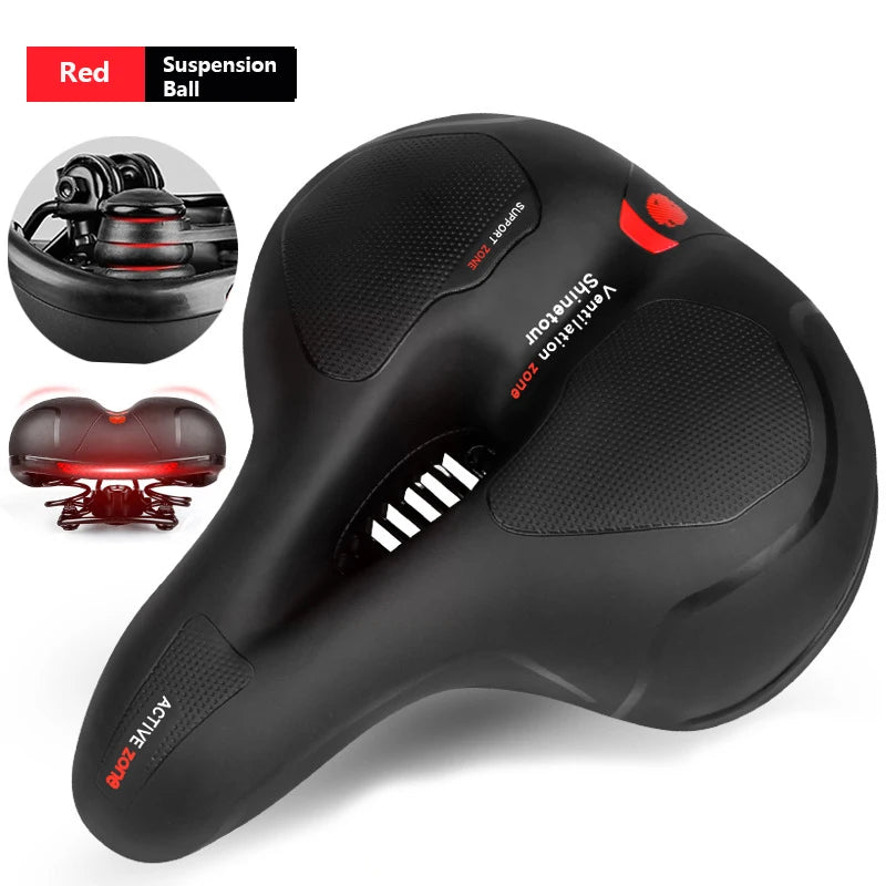 Reflective Shock Absorbing Hollow Bike Saddle MTB Bicycle Seat Breathable Rainproof Cycling Road Mountain Cycling Accessory 0402