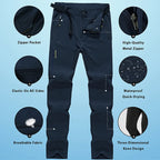 EUMERGX Men Hiking Pants Outdoor Camping Trekking Running Climbing Mountain Trousers Lightweight Quick Dry Waterproof Pants