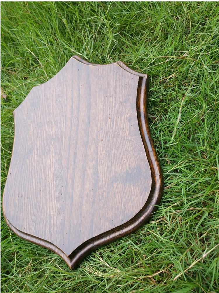 Deer Trophy Shield Roe Solid Oak Trophy Plate Buck Wooden Shields for Deer Trophies Plaque Antler Mount Shield Plaque