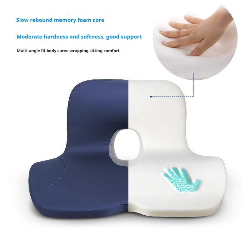 L-Shaped Integrated Office Chair Seat Cushion Memory Foam Seat Cushion Anti-Slip Bottom Pressure-Reducing Hip Waist Support