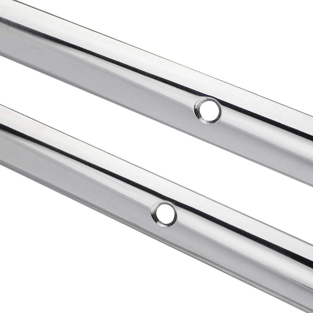 2PCS Boat 316 Stainless Steel 12" Flattened 3-hole Line Rub Strakes Edge Anti-collision Protection Fender Strip Marine Hardware