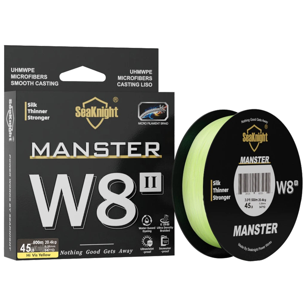 SeaKnight Brand W8 II Series Fishing Lines 8 Weaves 500m 300m 150m Upgrade Strong Braided PE Line for Seawater fishing 15-100LBs