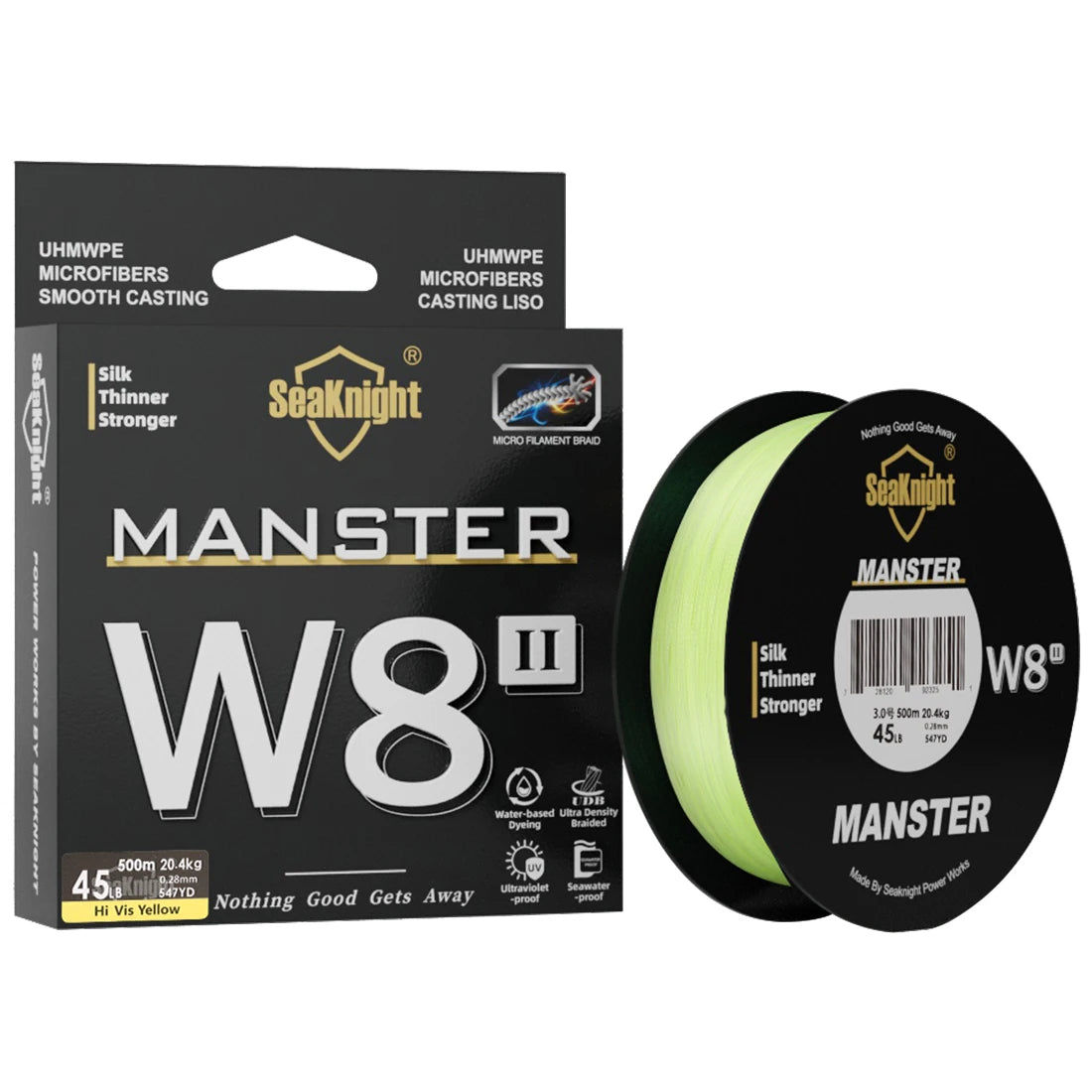 SeaKnight Brand W8 II Series Fishing Lines 8 Weaves 500m 300m 150m Upgrade Strong Braided PE Line for Seawater fishing 15-100LBs