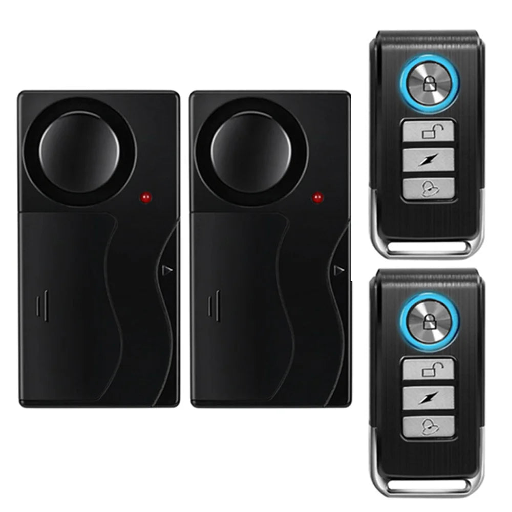 Wireless Vibration Bike Alarm With Remote Control Anti-Theft Alarm 110dB Loud Bike Door Window Motorcycle Security Alarm System