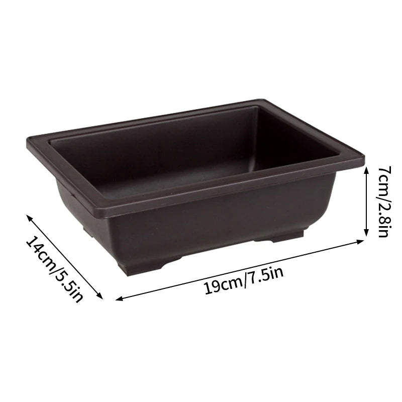 Flowerpots Imitation Purple Clay Succulent Plants Pots Outdoor Garden Landscape Bonsai Pot Trays Rectangular Square Planter