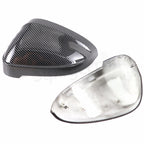 Rearview Mirror Caps Cover Pair Black/Carbon Style for Audi A4 B9 A5 S5 RS5 Side Assist
