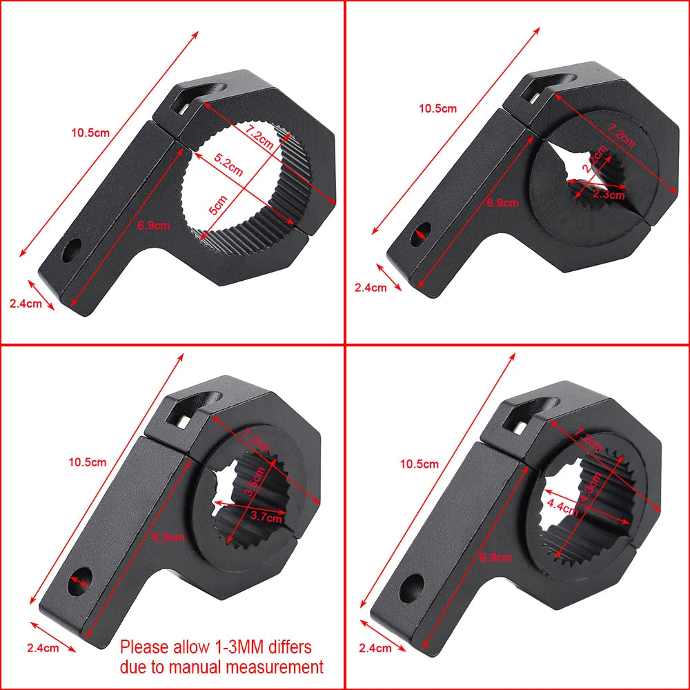 Off-Road LED Light Bar Mounting Bracket Kit for 1"/1.5"/1.75"/2" Universal Aluminum ATV UTV Motorcycle Truck Whip Light Mount