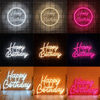 USB Powered LED Neon Sign with Switch, Ideal for All Ages Home Party Decor Happy Birthday Neon Sign for Wall Decor