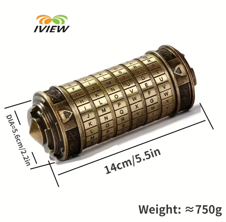 Code Toys Metal Cryptex Locks Da Vinci Educational Toys Valentine'S Day Gift Wedding Gifts Mother'S Day Letter Password Escape