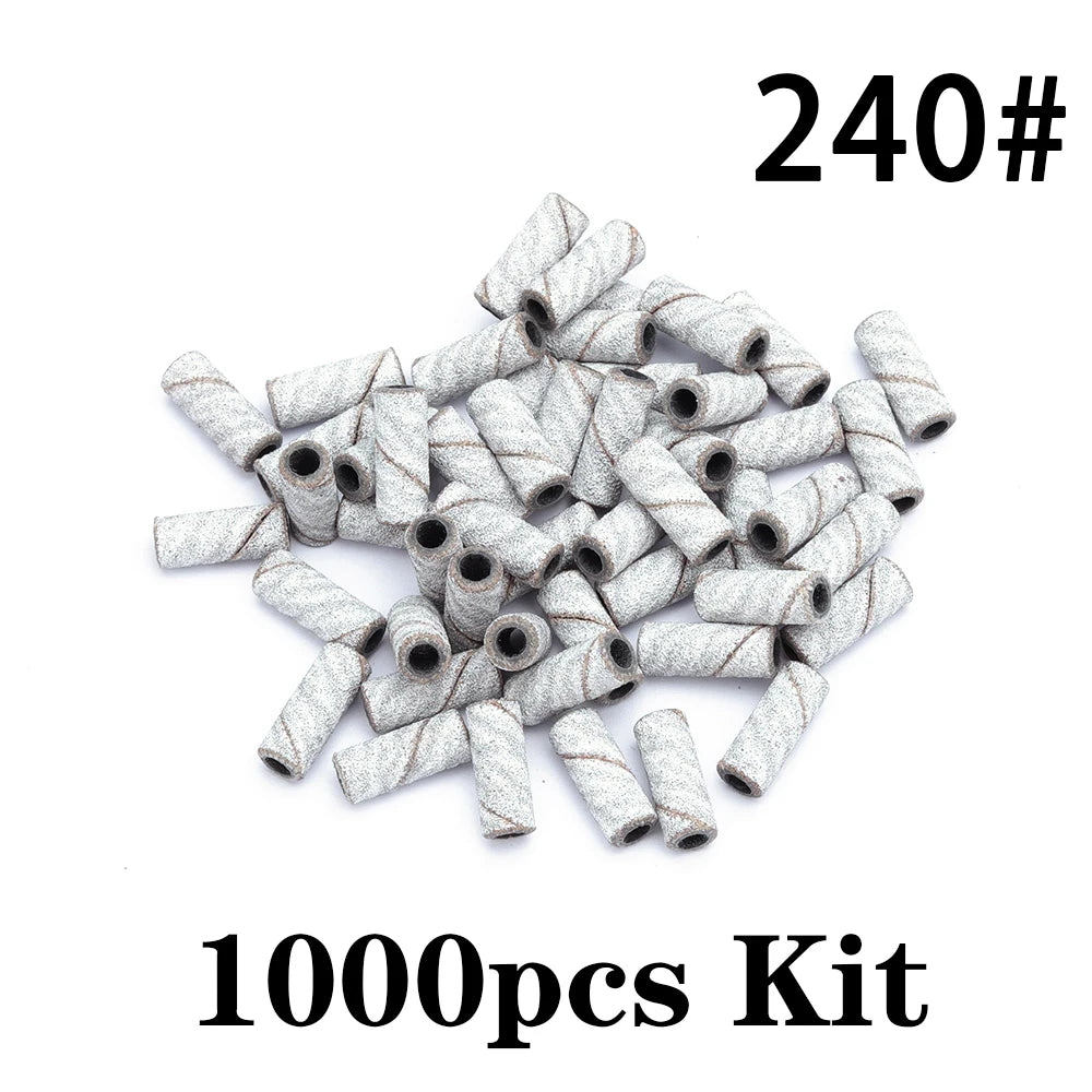 1000pcs 3mm Mini Zebra Nail Sanding Bands Electric Machine Nail Drill Bit UV Gel Acrylic Polish Remover For Nails Accessory Tool