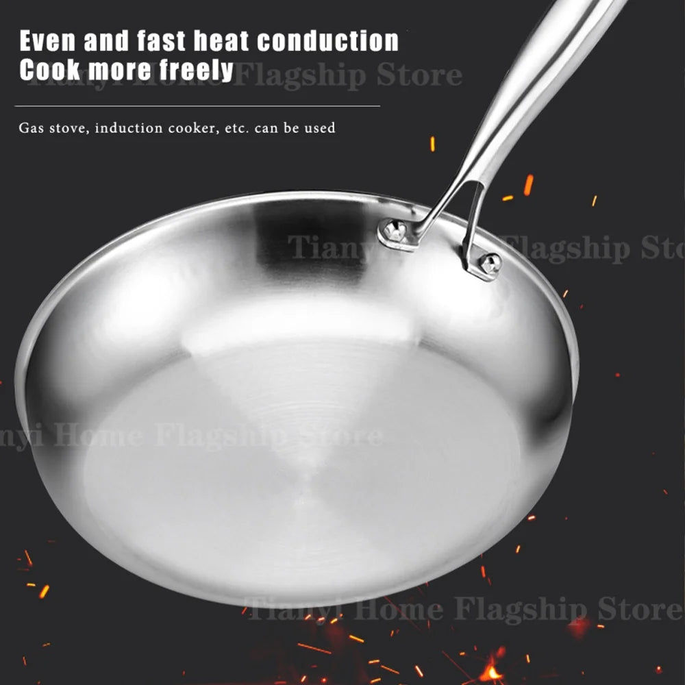Titanium stainless steel nonstick frying pan skillet, 22-30cm, induction & gas compatible