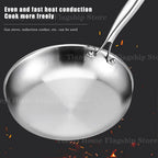 Titanium stainless steel nonstick frying pan skillet, 22-30cm, induction & gas compatible