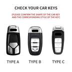 Auto Key Shell Fob For Audi A4 A4L A5 Q5 Q7 TT TTS 8S B9 2016 2017 2018 Leather Car Remote Key Case Cover Keychain Accessories