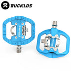 BUCKLOS Mountain Bicycle Pedals Sealed Bearing Dual Clipless Flat & Lock Pedal for Shimano SPD Nylon Bike Pedals Cycling Parts