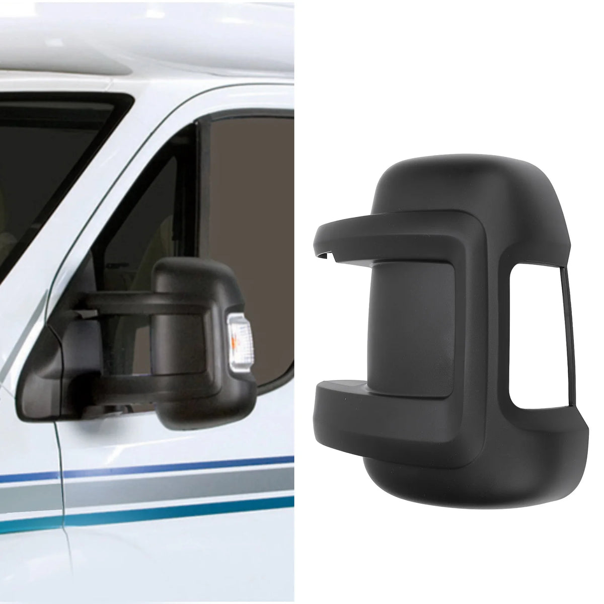 Car Rearview Mirror Cover Cap Protective High Strength Side Mirror Cover Trim for Ducato 250 2006 and After Black Car Accessorie