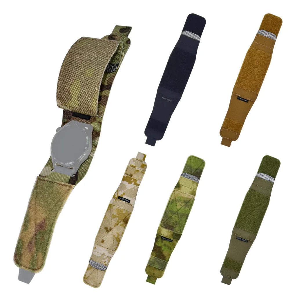 TACTICAL Nylon Style Watch Band with Cover Flap Smartwatch Compatible for Men Women Outdoor Hunting Watch Straps