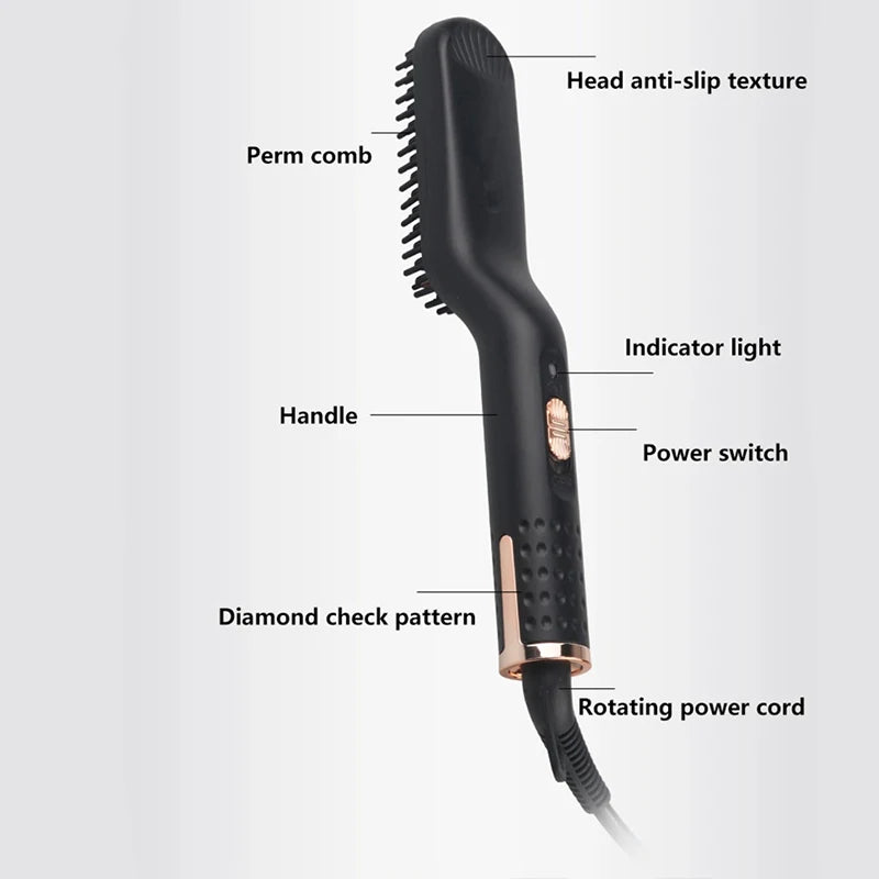 Electric Beard Heated Brush Kit Hair Straightener Straightening Men Quick Styler  Beard Comb Electric Comb For Hair