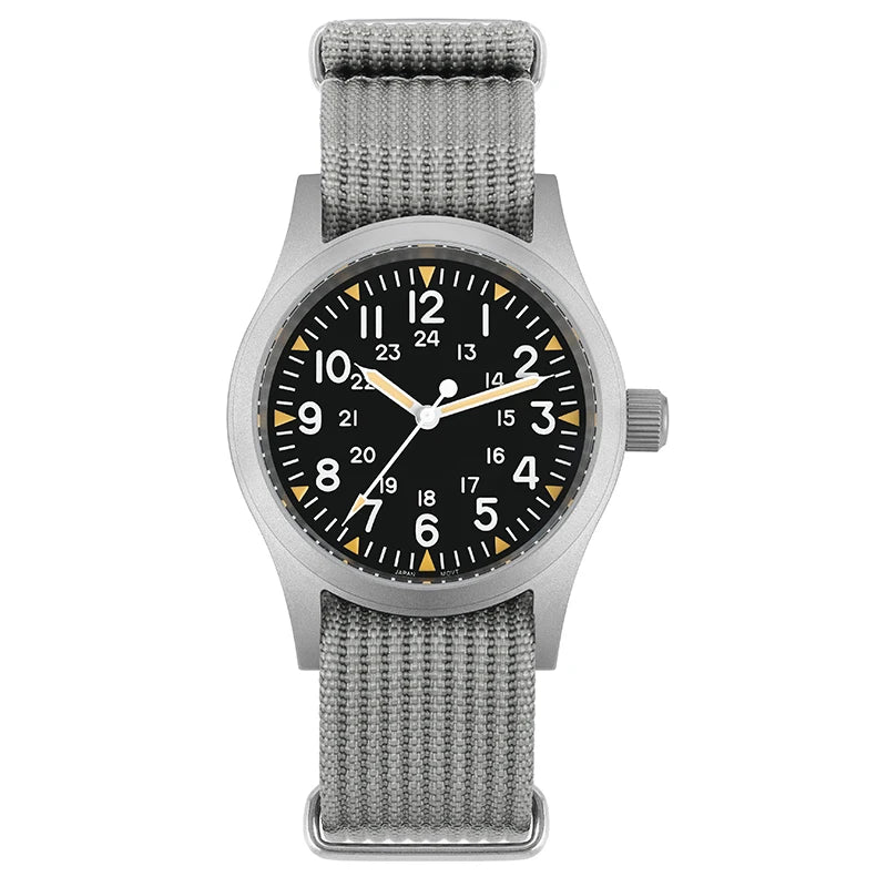 Militado Ml05 Vintage Field Watch VH31 Sweep Second Quartz Movement Sapphire Crystal High Clear AR Coating Luminous 38Mm Watches