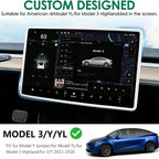 For Tesla Juniper Y Highland 3 YL Silicone Central Control Screen Frame Cover Anti-Scratch Edge Protector Car Interior Accessori