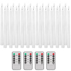 LED Flameless Taper Candles Flickering with 10-Key Remote 11" Battery Operated Ivory Candlesticks Christmas Home Wedding Decor