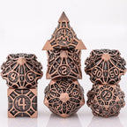 DnD Skull&Dragon Metal Dice Set, Metal Sharp Edge Dice for Dungeons and Dragons, Polyhedral Dice for Table Games, Dnd Metal Dice