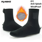 YKYWBIKE Deep Winter Waterproof Cycling Shoes Cover Reflective Thermal Elastic Rainproof thicker Shoe Cover Cycling Overshoes