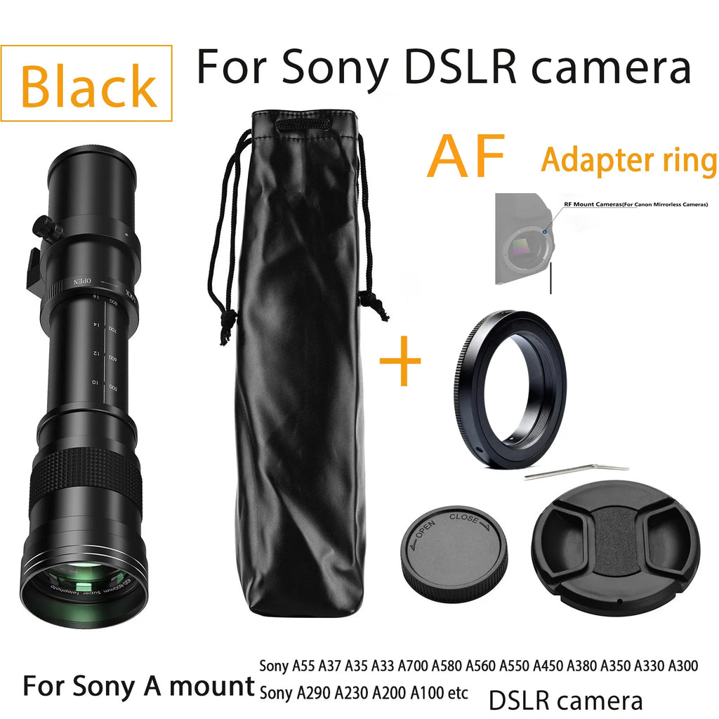 Lightdow 420-800mm f/8.3-f16 Manual Telephoto Zoom Lens for Canon EOS R1 80D T3 T4 T5i T6 Nikon Sony Olympus Pentax DSLR Cameras