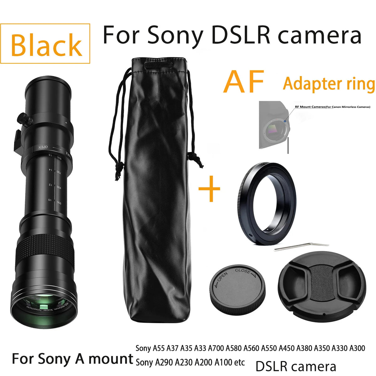 Lightdow 420-800mm f/8.3-f16 Manual Telephoto Zoom Lens for Canon EOS R1 80D T3 T4 T5i T6 Nikon Sony Olympus Pentax DSLR Cameras
