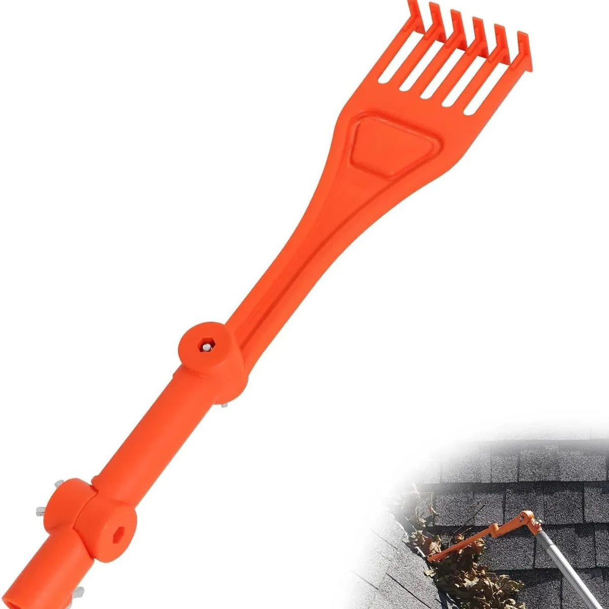 1pcs Gutter Rake From Ground Gutter Cleaning Tools Rotatable Handle Small Rake Rain Gutter Cleaning Tool for Roofs Gutters