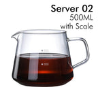 Glass Pour Over Coffee Server with Dot Scale Brewed Coffee Sharing Pot 300ml 600ml Heat Resistant Hand Made Drip Coffee Pot