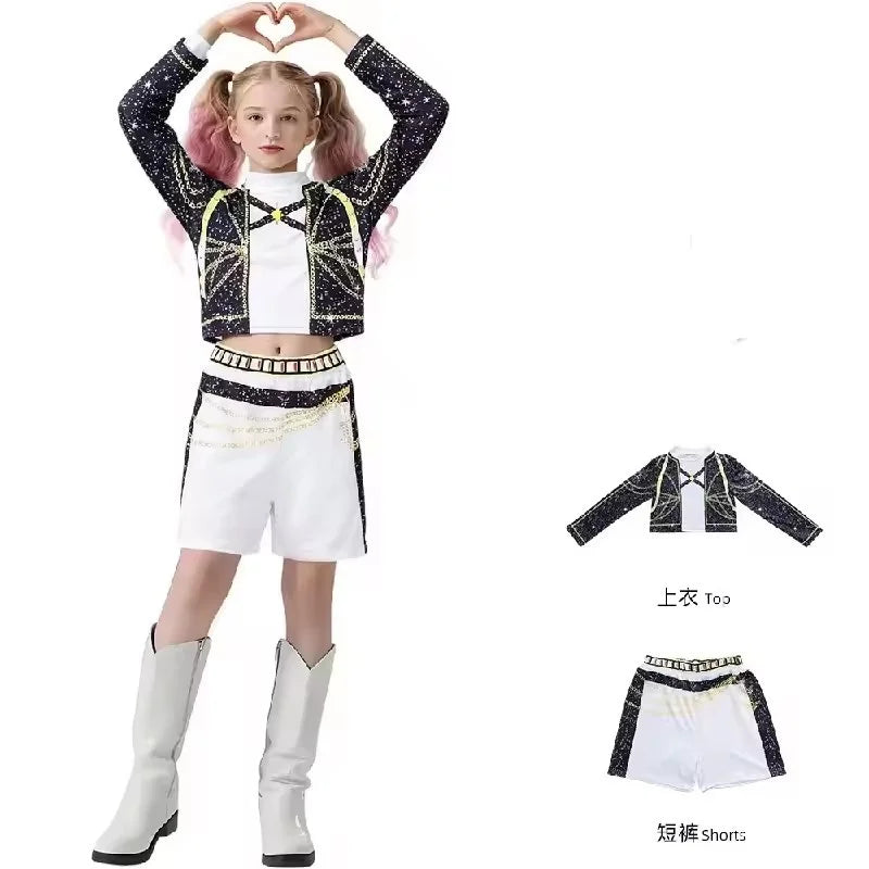 Girls Cartoon Cosplay Sets Fashion Girls Movie Role-playing Costume Outfits K-Pop Stage Performance Clothing Suits 3-12 Years