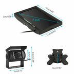 Bileeko 12-24v For RV Truck Bus Van Car IR Back Up Camera Night Vision System 7" Rear View Monitor 10m AV cable