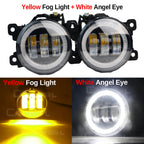 2 Pieces 90MM Round Angel Eye LED Fog Light For Suzuki Jimny 1998-2017 30W H11 Adjustable Car Front Fog Daytime Running Lamp DRL