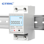 GTRIC Electric Energy Meter 2P Single Phase  LCD Digital Display DIN Rail Mounting 2-wire Electric Meter Wattmeter AC 230V 50Hz