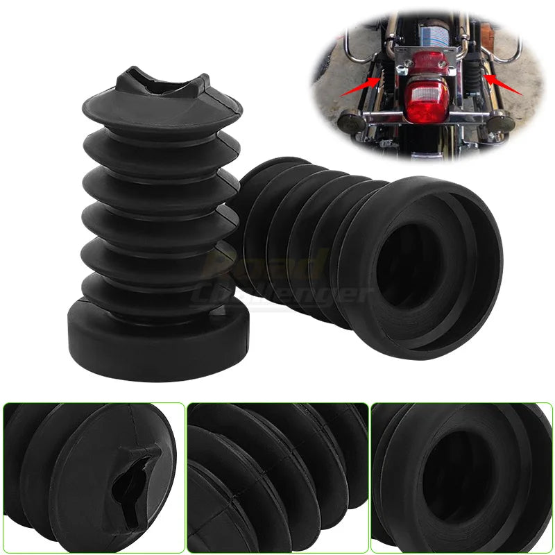 Rubber Rear Fork Boots Shock Absorber Covers Protector Gaiter Gators For Harley Touring Street Electra Glide Road King 1997-2013
