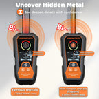 DSF02 6-in-1 Wall Scanner Type-C Rechargeable Stud Finder with Deep Modes, AC Wire, Metal & Pipe Detection for Safe Drilling