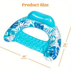JOYFY Inflatable Pool Chair Floats with Headrest & 2 Cup Holders, 2 Pack